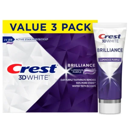 Crest 3D White Brilliance Luminous Purple Toothpaste – 3-Pack